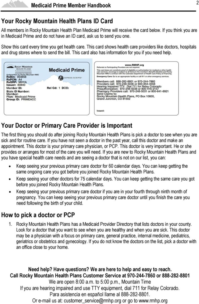 Rocky Mountain Health Plan Forms PlanForms