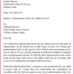 Sample Authorization Letter For Child To Travel With Example