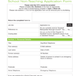 Sandwell Mbc Non Teaching Application Form Word Document Fill Out