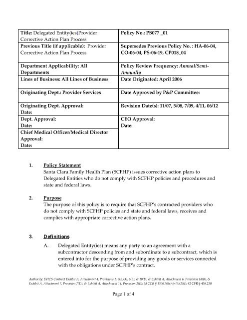 Santa Clara Family Health Plan Prior Authorization Request Form 