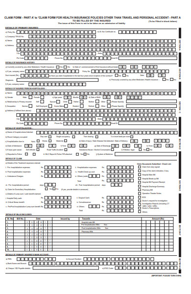 Securipty Plan Insurance Claim Forms