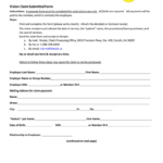 Simple Vision Claim Form Fill Online Printable Fillable Blank