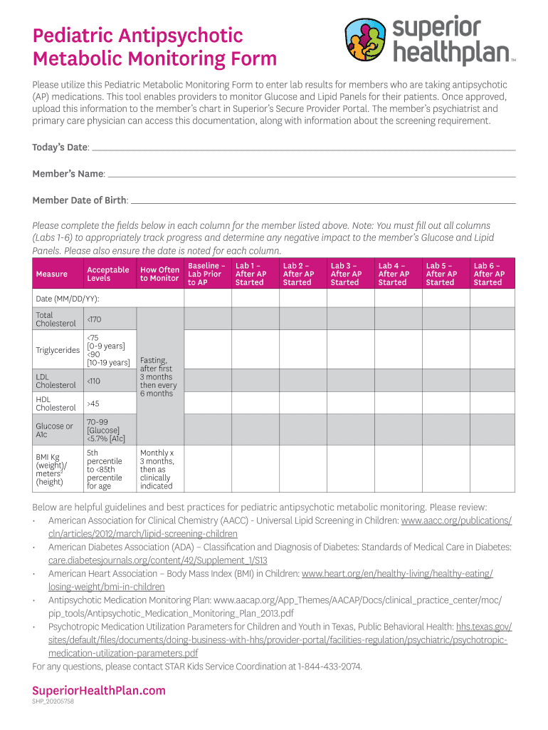 Superior HealthPlan SHP 20205758 Fill And Sign Printable Template 