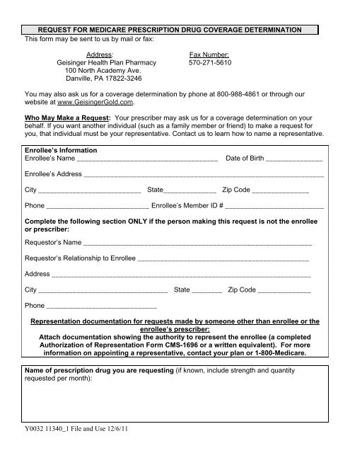 To View A Printable Form Geisinger Health Plan