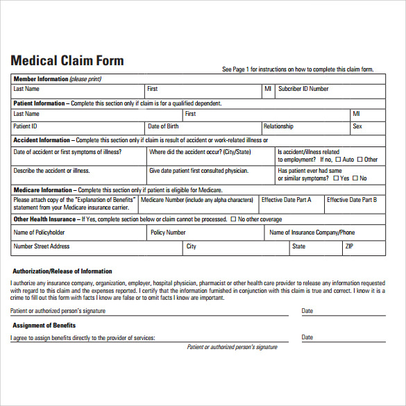 Understanding Your Medical Claims Insurance Claim Forms Aka The Hcfa