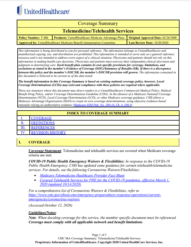 United Healthcare Medicare Advantage Plans California Telehealth 