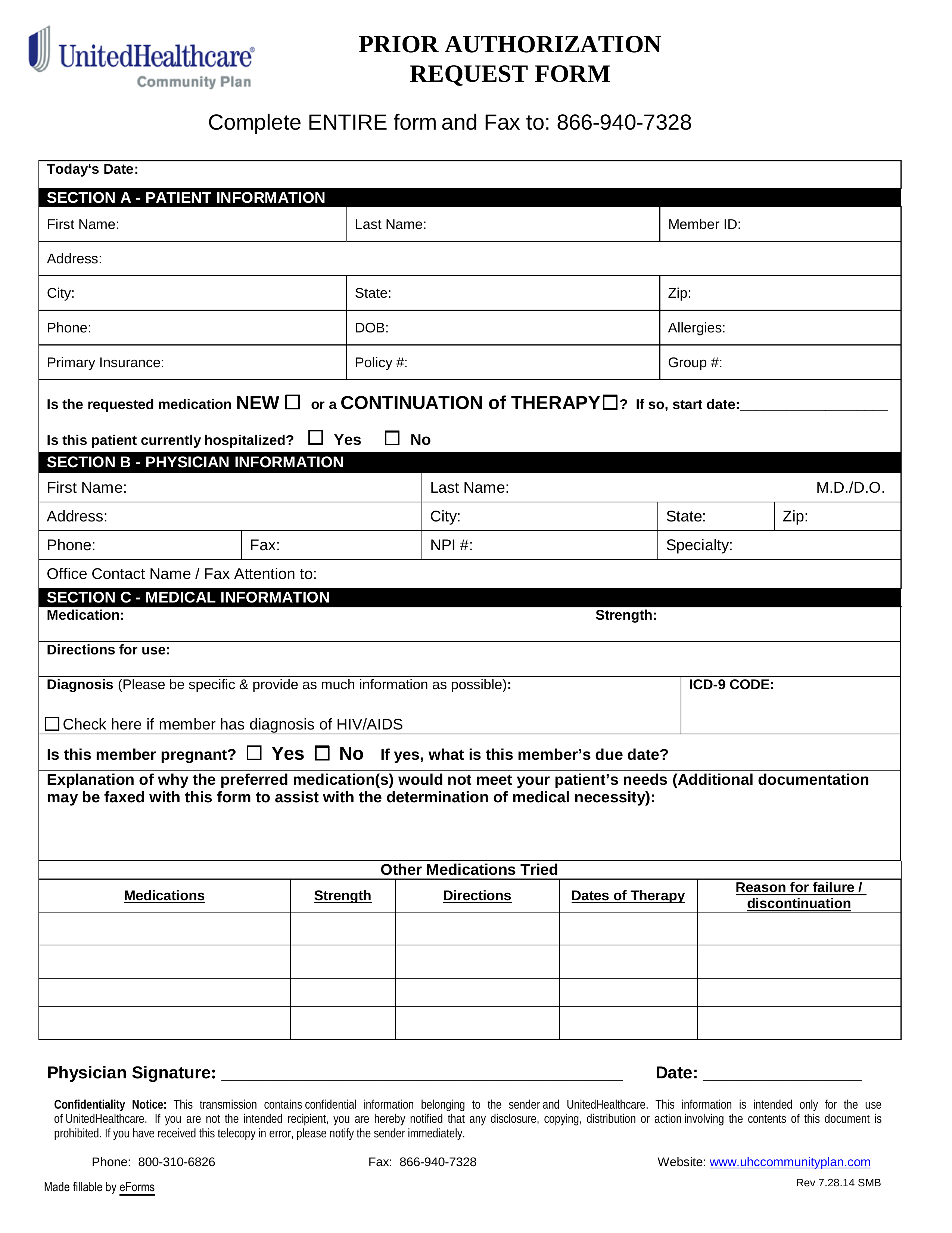 Unitedhealthcare Community Plan Ohio Prior Authorization Form 