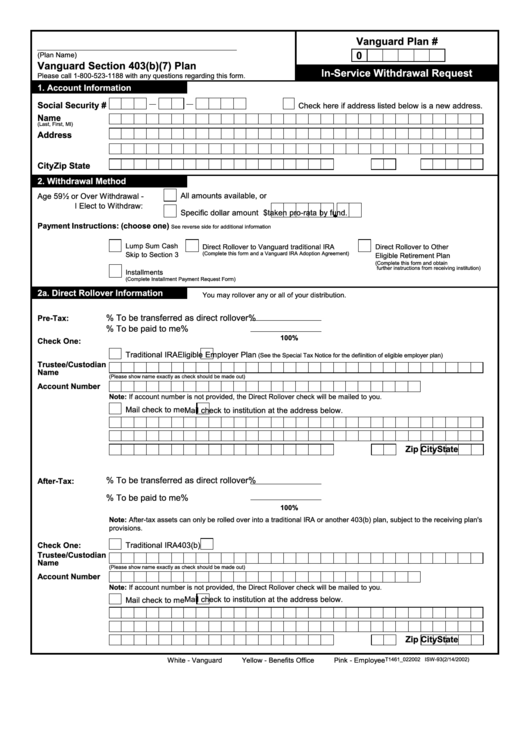 Vanguard Section 403 B 7 Plan Template Printable Pdf Download