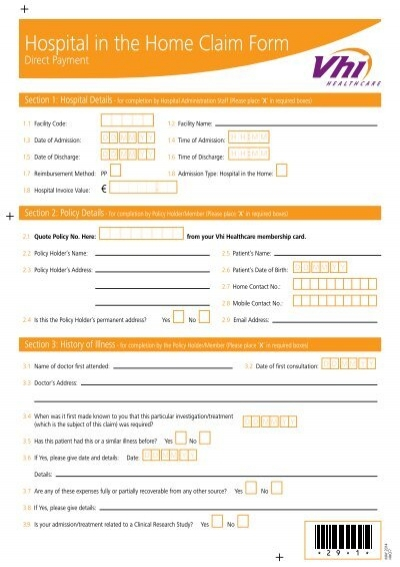 Vhi Hospital In The Home Claim Form