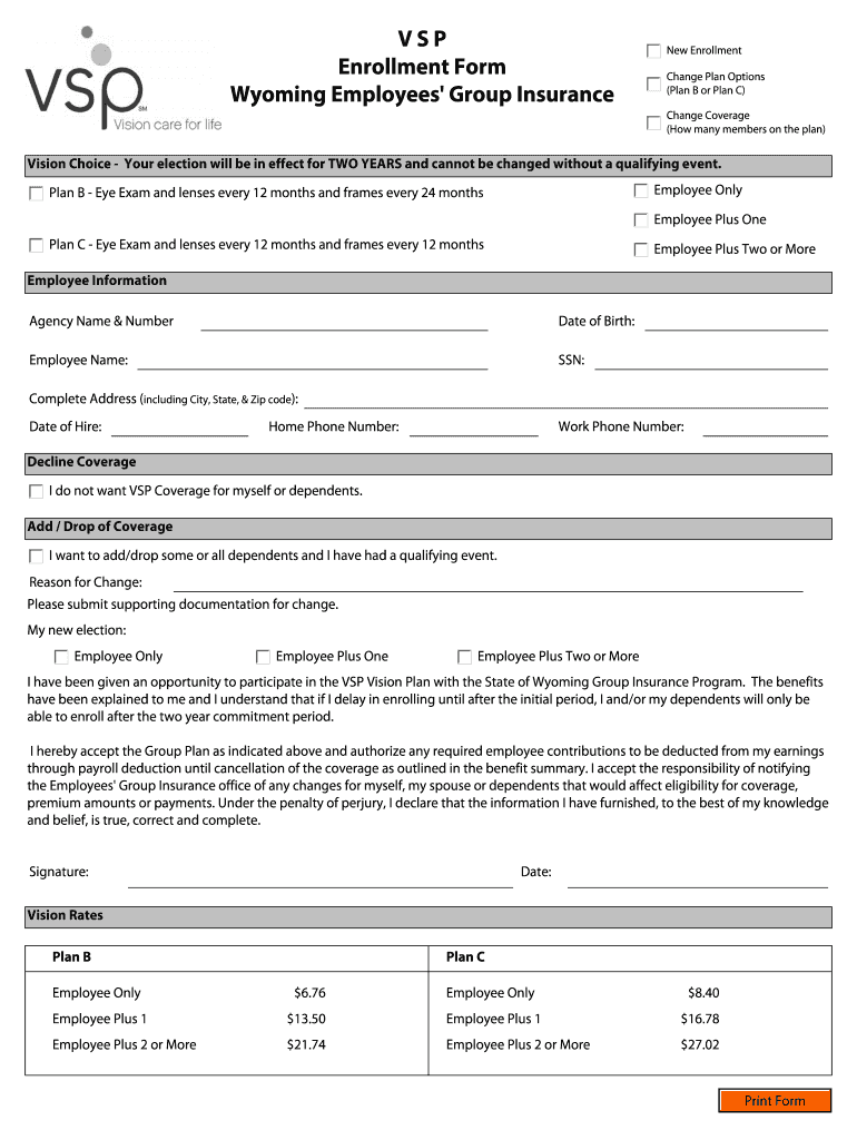 Vsp Enrollment Form Pdf Fill Out Sign Online DocHub