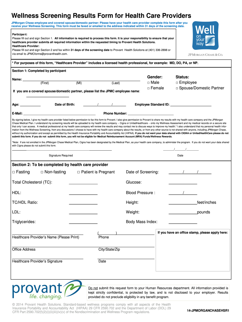 Wellness Screening Form Care Fill Out And Sign Printable PDF Template