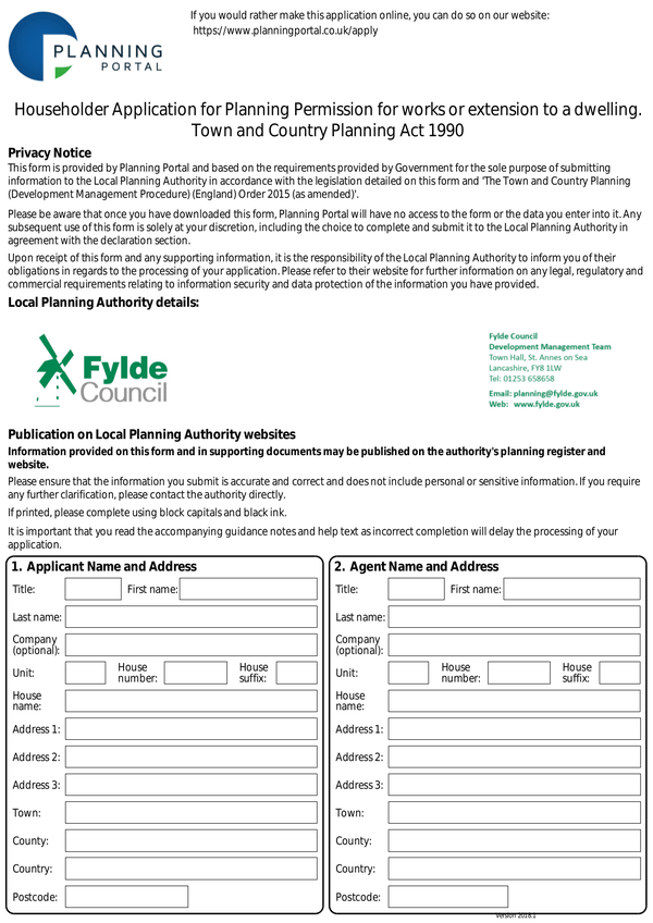 Wyre Borough Council Planning Application Forms PlanForms